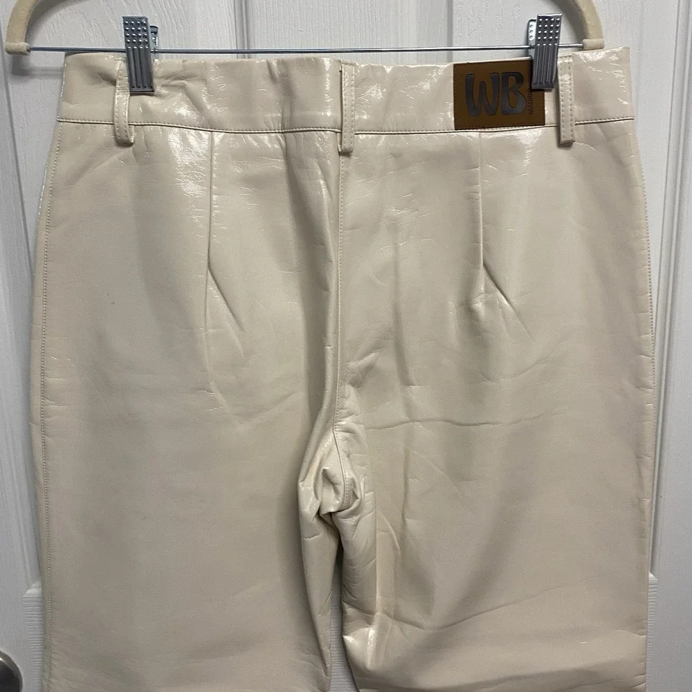 Wearitbe Womens WB Madrid Faux Leather Plastic Straight Leg Dress Pants‎ NEW 42